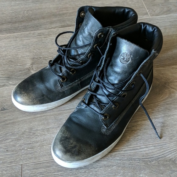 black timberland high tops